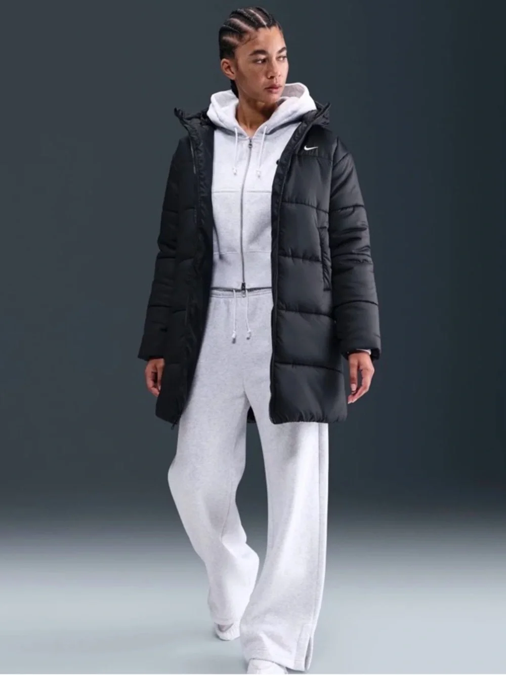 Nike Sportswear Therma Fit Long Hooded Puffer Jacket Loose Parka HV4912-010